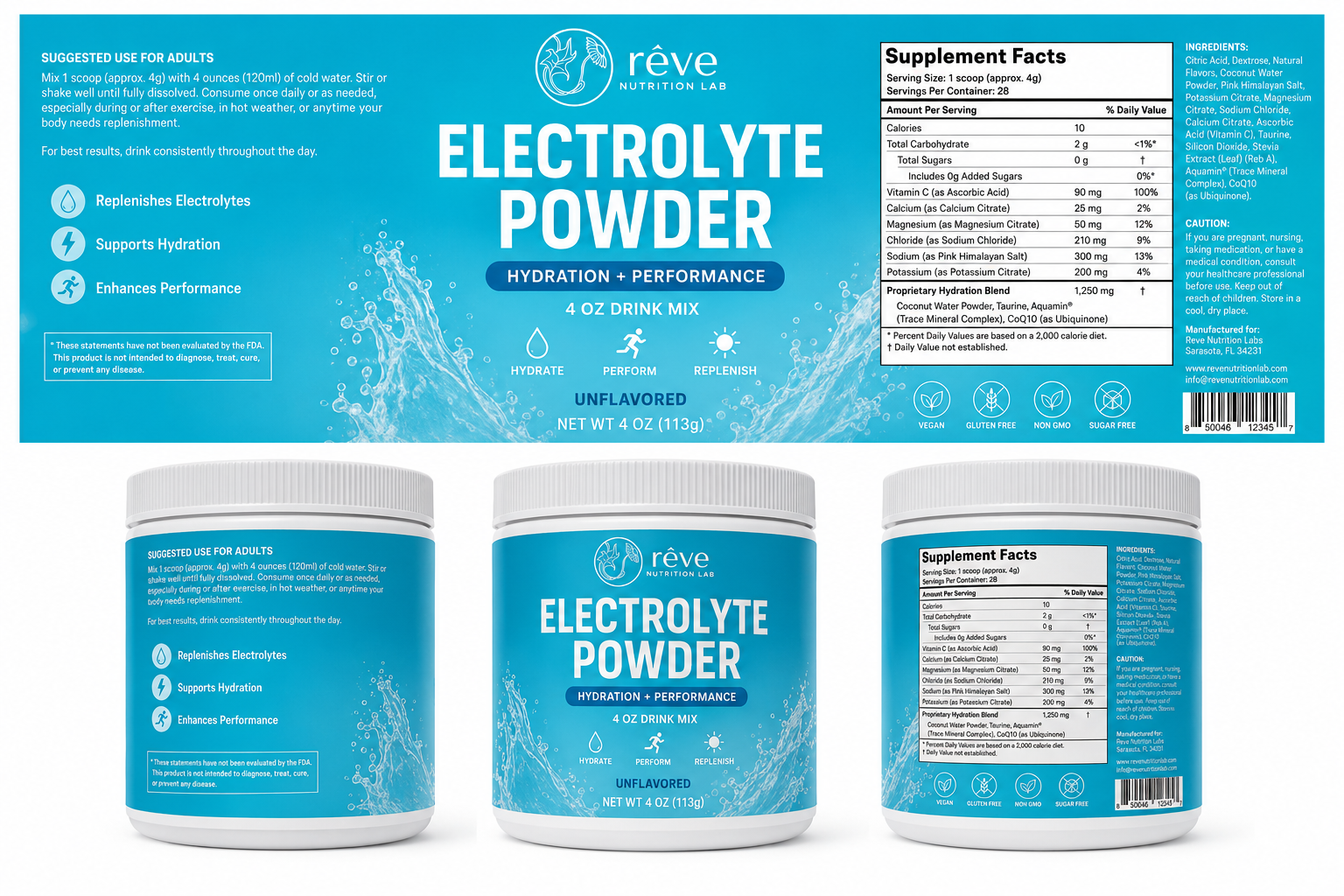 Electrolyte Hydration Powder – 4 oz Drink Mix