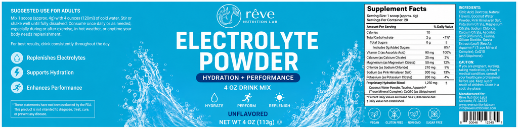 Electrolyte Hydration Powder – 4 oz Drink Mix