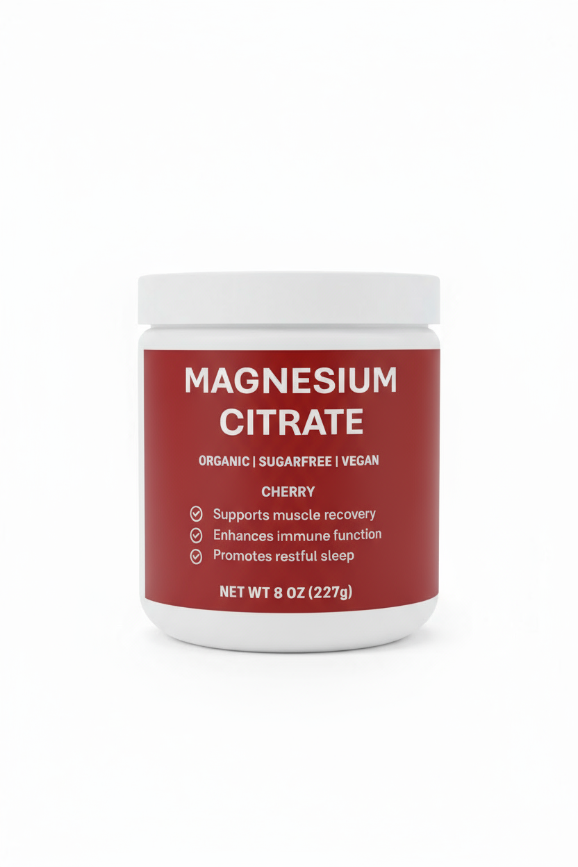 Cherry Flavored Magnesium Citrate for strength, calm, and better sleep — the clean daily essential by Reve Nutrition Lab